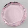 Pink Rounded Octagon Crystal Paperweight Award (2.75"x0.75")